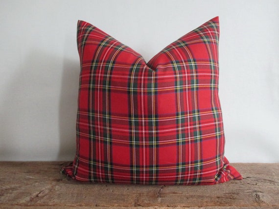 Stewart Tartan Scottish Plaid Throw Pillow Cover w Optional Insert by Roostery