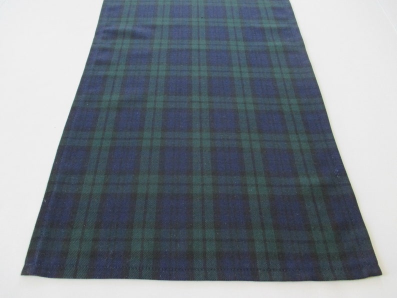 Table Runner Black Watch Tartan Plaid Various Sizes Dark Navy Blue Green Black image 1