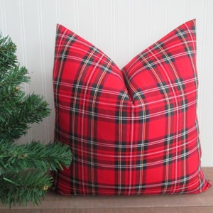 Pillow Cover Royal Stewart Red Tartan Plaid Both Sides Zipper