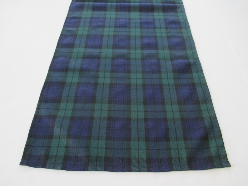 Table Runner Black Watch Tartan Plaid Various Sizes Dark Navy Blue Green Black image 5