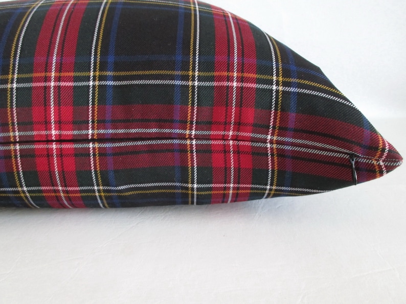 Pillow Cover New Stewart Black Tartan Plaid Zipper Opening Both Sides Christmas Pillow image 4