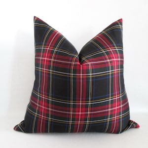 Pillow Cover New Stewart Black Tartan Plaid Zipper Opening Both Sides Christmas Pillow image 7