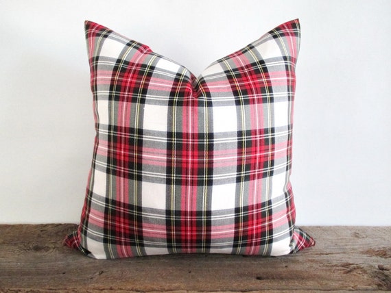 Pillow Cover Stewart Modern Dress Stewart White Tartan Plaid