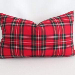 Housse de coussin Tartan Royal Stewart rouge à carreaux des deux côtés, tailles lombaires