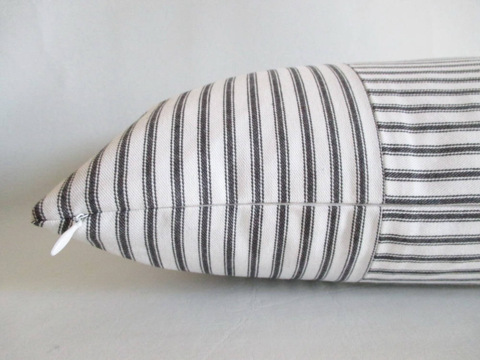 Lumbar Pillow Cover Black Ticking Vertical & Horizontal Etsy