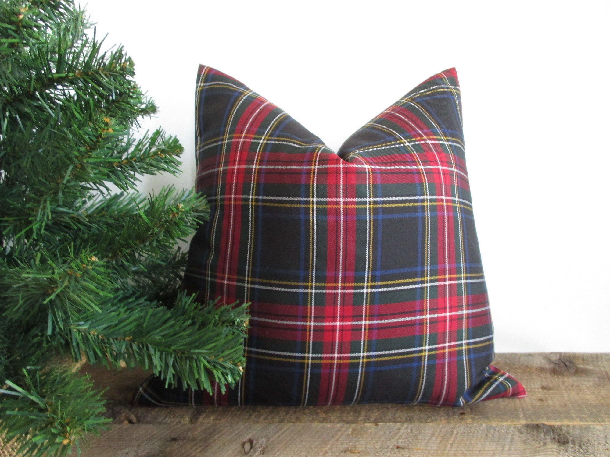 Pillow Cover New Stewart Black Tartan Plaid Zipper Opening Both Sides Christmas Pillow Etsy Singapore