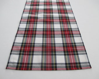 Table Runner Stewart Modern White Tartan Plaid Various Sizes