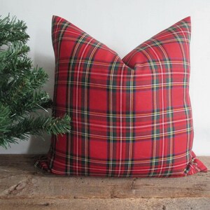 Pillow Cover Royal Stewart Red Tartan Plaid Both Sides Zipper Christmas Pillow Both Sides