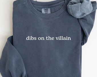 Comfort Colors® Dark Romance Shirt For Fantasy Readers, Villain Era Tee With Enemies To Lovers Aesthetic, Book Club Sweatshirt, Villain Dibs