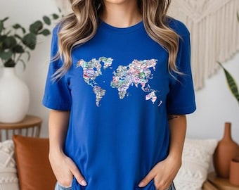 Sudadera de viaje con mapa del mundo, suéter unisex de aventura, camiseta de viaje y aventura, regalo de geografía