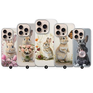Rabbit phone case for iPhone 16 pro, 15, 14, 13, 12, 11, Samsung 24fe, s23, s22, s21, a16, a15, Google Pixel 9 Pro XL