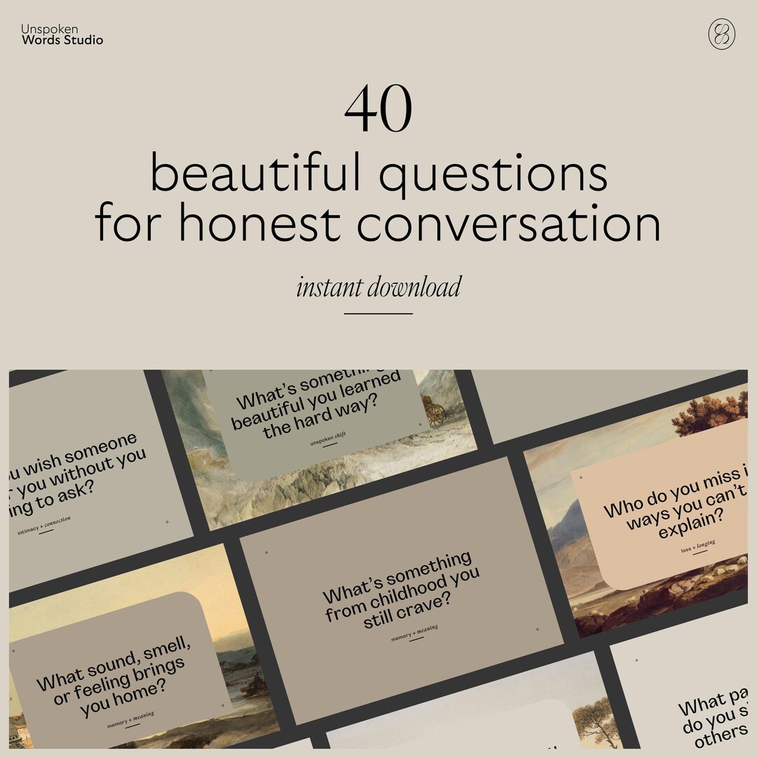 Conversations Cards | Unasked Questions | Printable Card Deck for ...