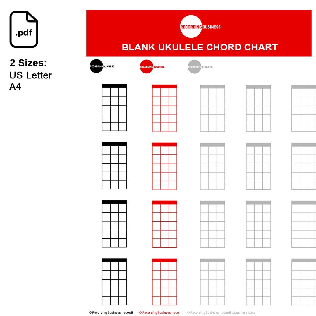 Blank Ukulele Chord Chart (US Letter & A4, Printable PDF) - Etsy