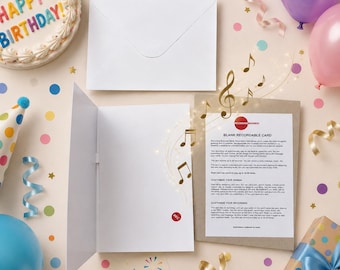 Recordable Birthday Greeting Card, B-Day Party DIY Personalized Message (Envelope Included)