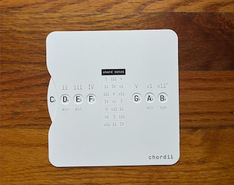 Chordii Music Theory Songwriting Tool - Roman Numeral Circle of Fifths Chord Wheel for Guitar, Piano, Ukulele & All Instruments (White)