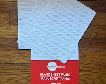 Blank Manuscript Sheet Music Paper – 40 Sheets Archival Quality Loose Leaf Staff Paper