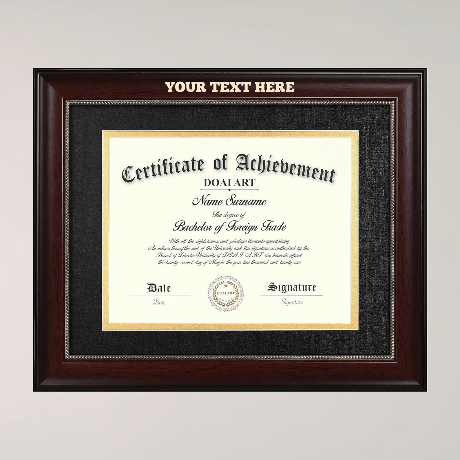 Scholar Frame Custom Laser Engraved Graduation Diploma Frame 11x8.5 Inch Hanging ...