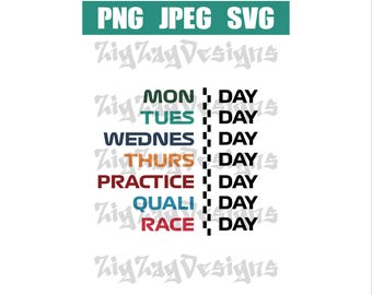 Race Week, SVG, PNG, JPEG. Instant digital download.