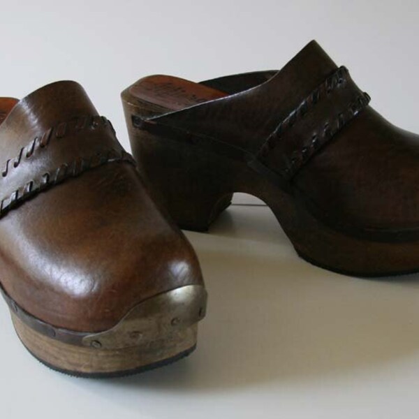 Fab Vintage 70s Hippie Boho CLOGS Made in Italy
