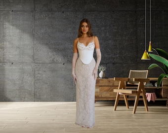 Sophie Vintage Lace Wedding Gown – Elegant Floor Length Bridal Dress