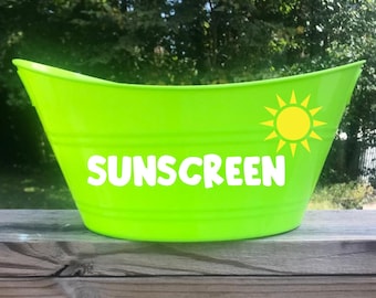Balde para protetor solar, balde para piscina, balde para praia, armazenamento de protetor solar, balde para guardar protetor solar, balde para sol, cesto para protetor solar