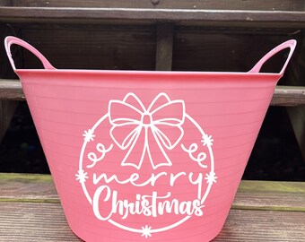 Christmas 2025 Pink Christmas Pink Christmas Decorations, Merry Christmas, Christmas Gift Basket, Gift Basket, Personalized Gift Basket