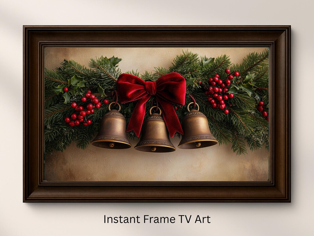 Bells Photo Frame 3 Christmas Bells & Wreath Frame TV Art Bundle: (digital Download) - Etsy