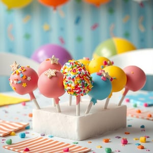 Rainbow Funfetti Cake Pops Recipe PDF, Kid-Friendly Party Dessert, Colorful Cake Pop Printable, Birthday Dessert, Instant Download Recipe