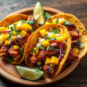 Spicy Mango Chicken Tacos Recipe, Printable PDF, Instant Download, Easy Dinner Idea, Flavorful Weeknight Meal, Digital Recipe Card