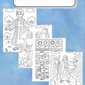 Bible Story Coloring Pages for Kids: Christian Sunday School Activity (PDF Printable)