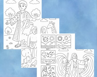 Bible Story Coloring Pages for Kids: Christian Sunday School Activity (PDF Printable)