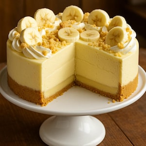 Bananen-Pudding-Käsekuchen-Rezept zum Ausdrucken • No-Bake Dessert aus dem Süden PDF • Sofortiger Download Backkarte