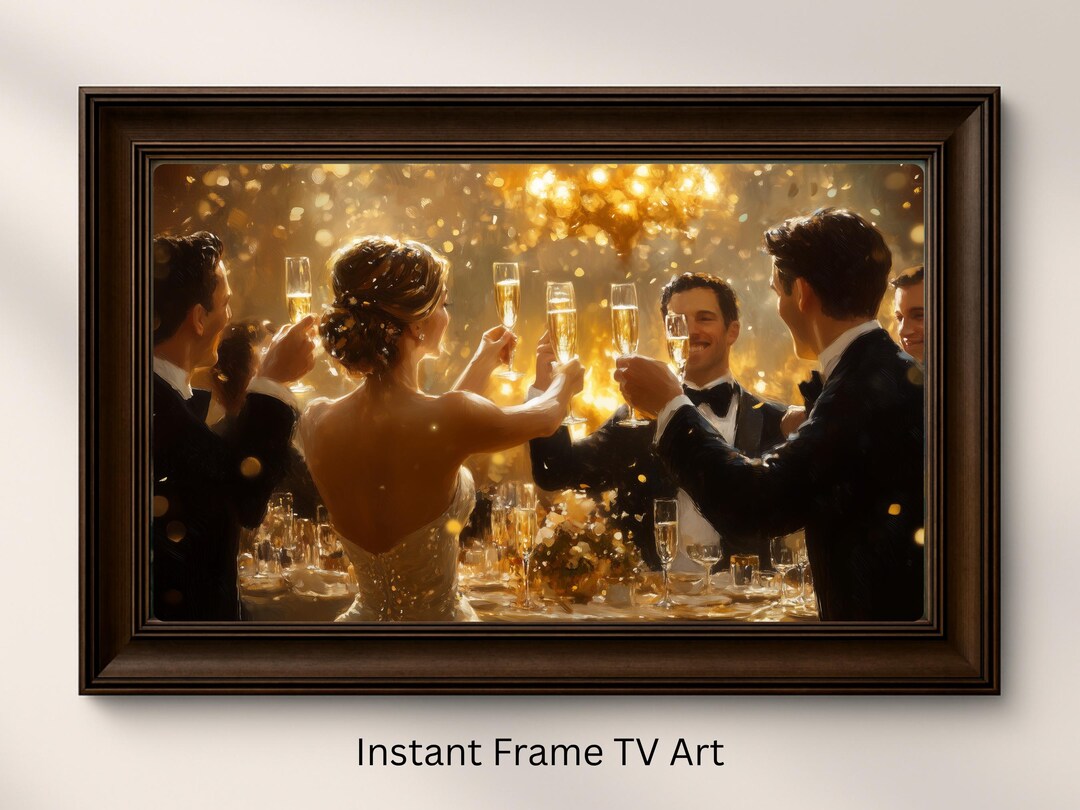 New Year's Eve Toast Frame TV Art | Champagne Gala (4K Digital Download ...