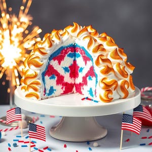 Recette imprimable d'Alaska au four du 4 juillet | Carte à dessert numérique | Idée de cadeau de fête patriotique | Téléchargement instantané