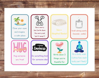 Coping Skills Flashcards for Kids: Emotional Regulation Techniques (PDF Download)