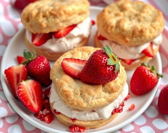 Receta de Sándwich de Helado de Tarta de Fresa: Postre de Verano Imprimible (Descargar PDF)