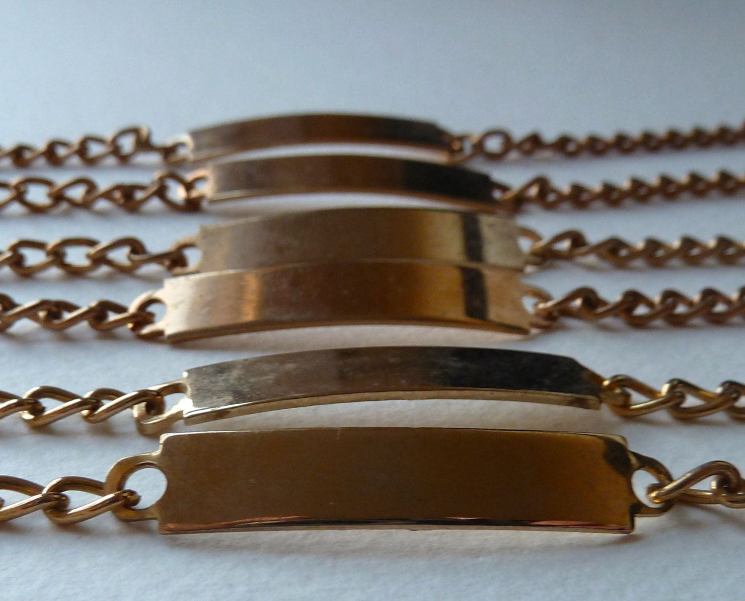 ID Bracelet Blank Gold Tone Name Plate Bracelet gtid2 Etsy