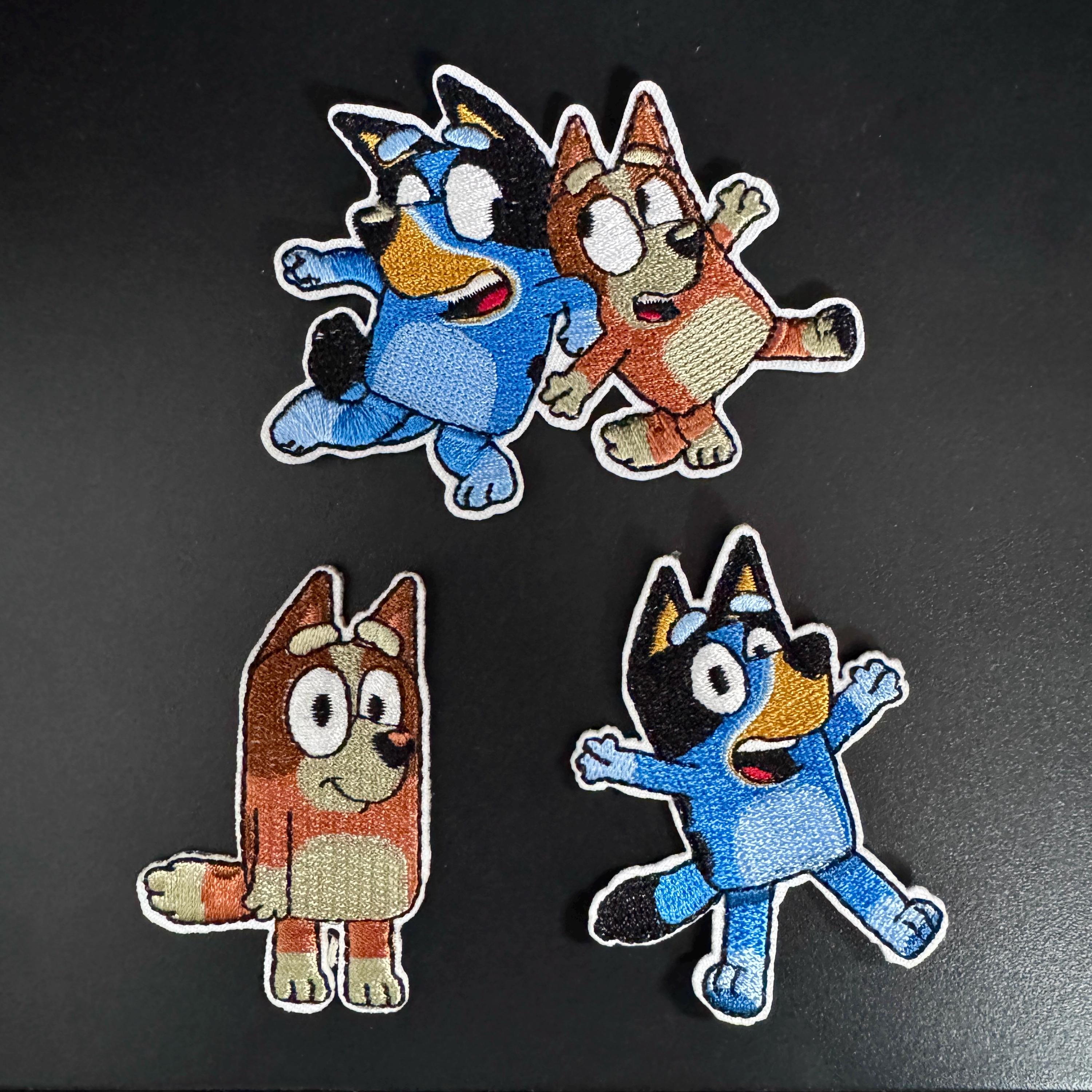 Bluey and Bingo Australian Shepherd Inspired Patches, Animal Patches, Ironing Cloth Patch,Personalize Your Jackets, Hats, School Bags.