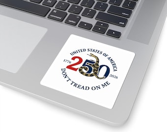 Happy 250th USA Kiss-Cut Stickers - Celebrate 250 Years of America, Perfect for Laptops, Water Bottles, Holidays, Gatherings, or Gifts!