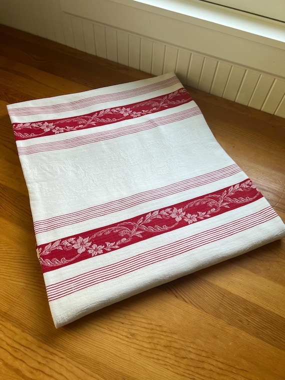 Antique French Damask Ticking
