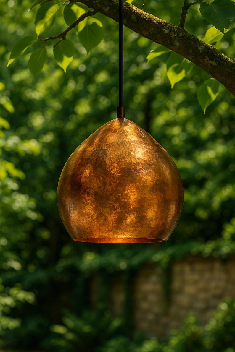 Handcrafted Outdoor Copper Pendant Light – Rustic Weatherproof Lamp