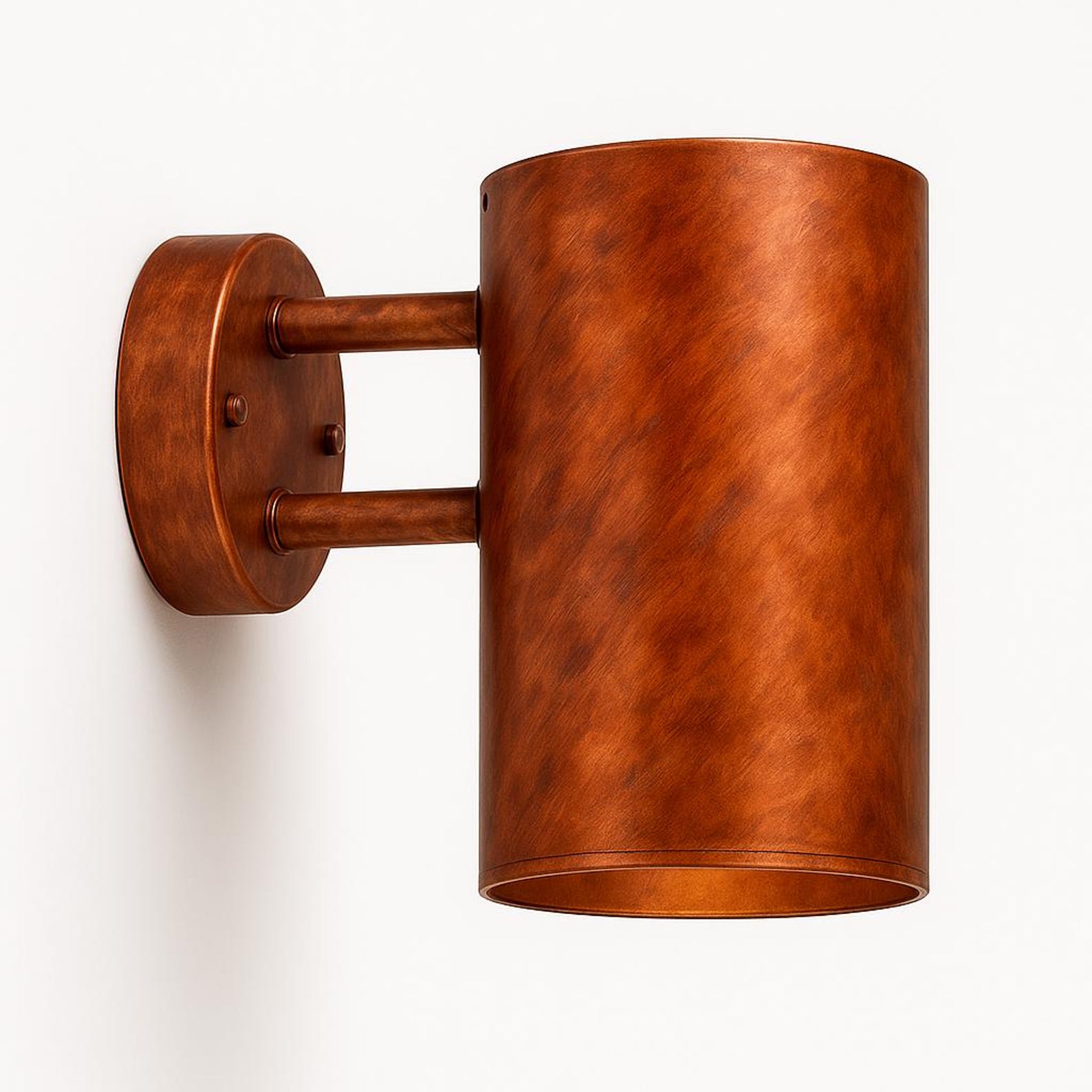 Handcrafted Copper Cylinder Wall Sconce – Solid Copper Architectural Fixture — view 3