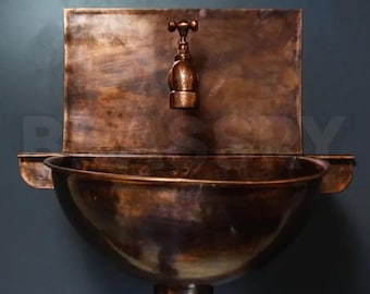 Aangepaste bestelling voor Cynthia: Marokkaanse koperen wandgemonteerde gootsteen