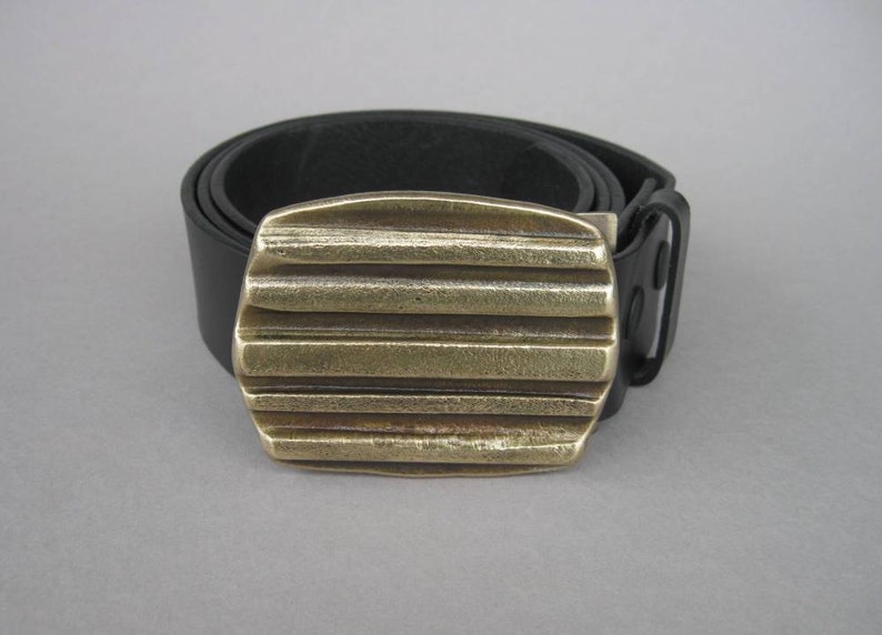 Stripes Forged Bronze Belt Buckle Yipes