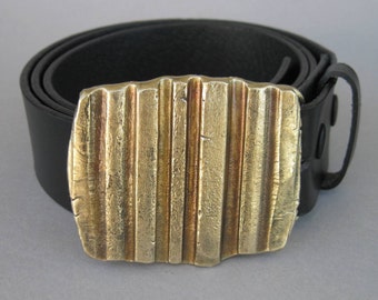 Verticle Stripes Forged Belt Buckle