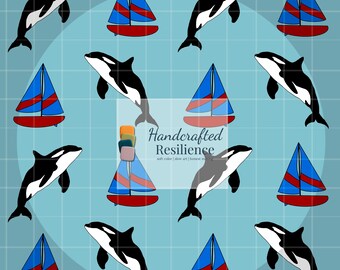Ocean Adventure Seamless Pattern File