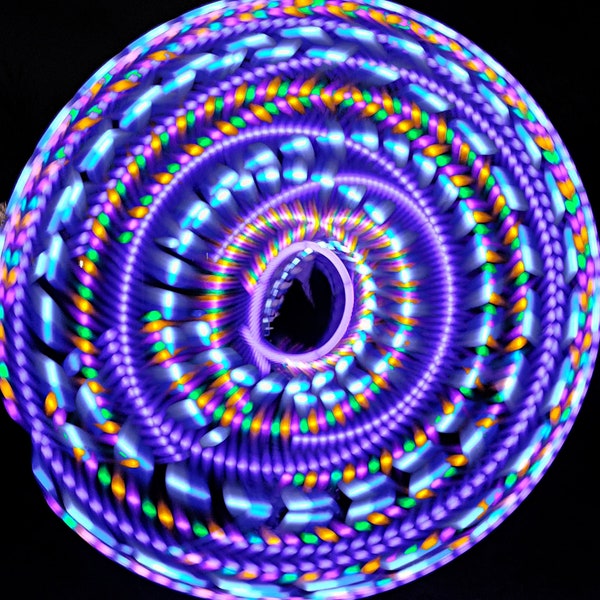 MERMAID Custom LED Hula Hoop - Handmade in Colorado - Durable, Rechargeable, & Collapsible [Pink, Blue, White, Purple, Marigold]