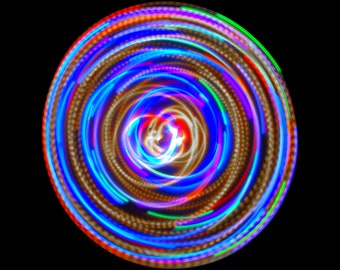 RAINBOW HALO Custom LED Hula Hoop - Handmade in Colorado - Durable, Rechargeable, & Collapsible [Rainbow + Warm White Lights]