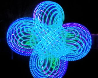 SUNSET Custom LED Hula Hoop - Handmade in Colorado - Durable, Rechargeable, & Collapsible [Cool Tone Lights]