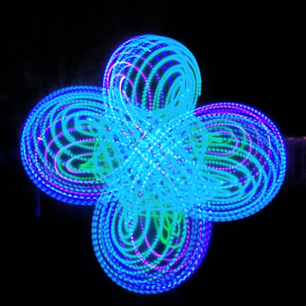 SUNSET Custom LED Hula Hoop - Handgefertigt in Colorado - Langlebig, wiederaufladbar und zusammenklappbar [kalte Lichter]